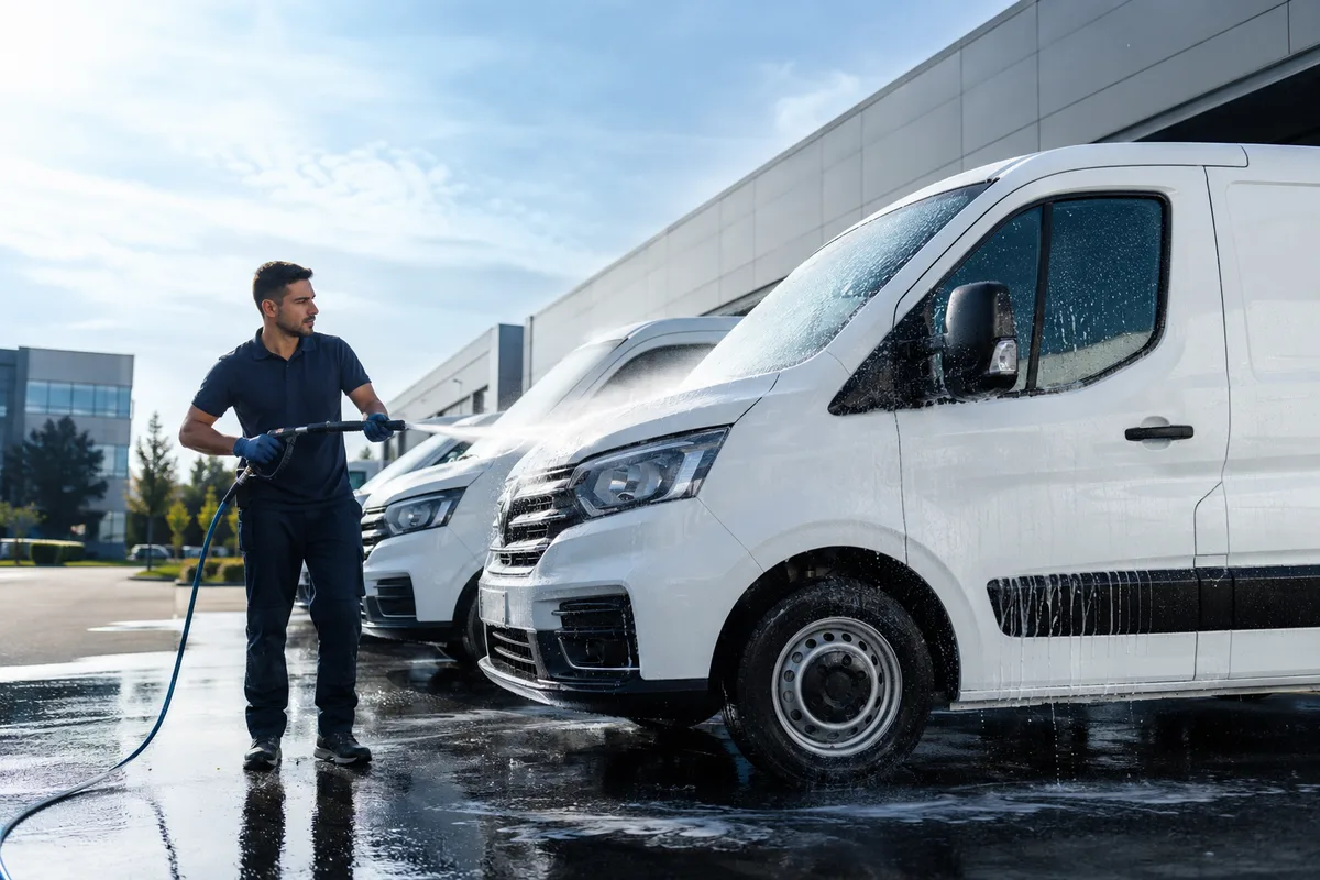 Ticari panelvan ve minivan filo yıkama hizmeti